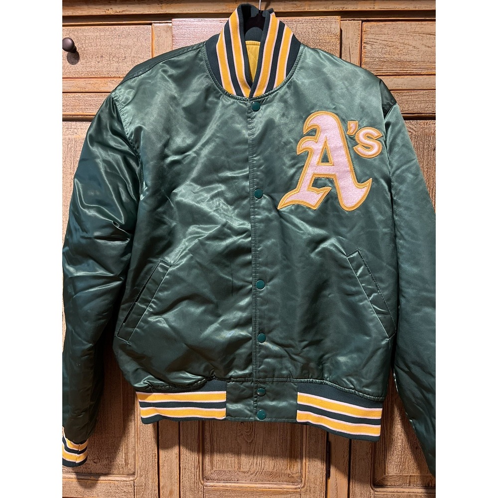 VINTAGE 90s OAKLAND ATHLETICS A'S STARTER JACKET Baseball Diamond Collection Y2K